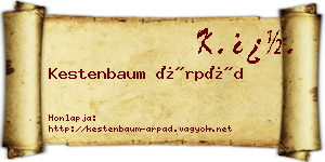 Kestenbaum Árpád névjegykártya