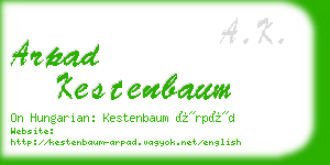 arpad kestenbaum business card